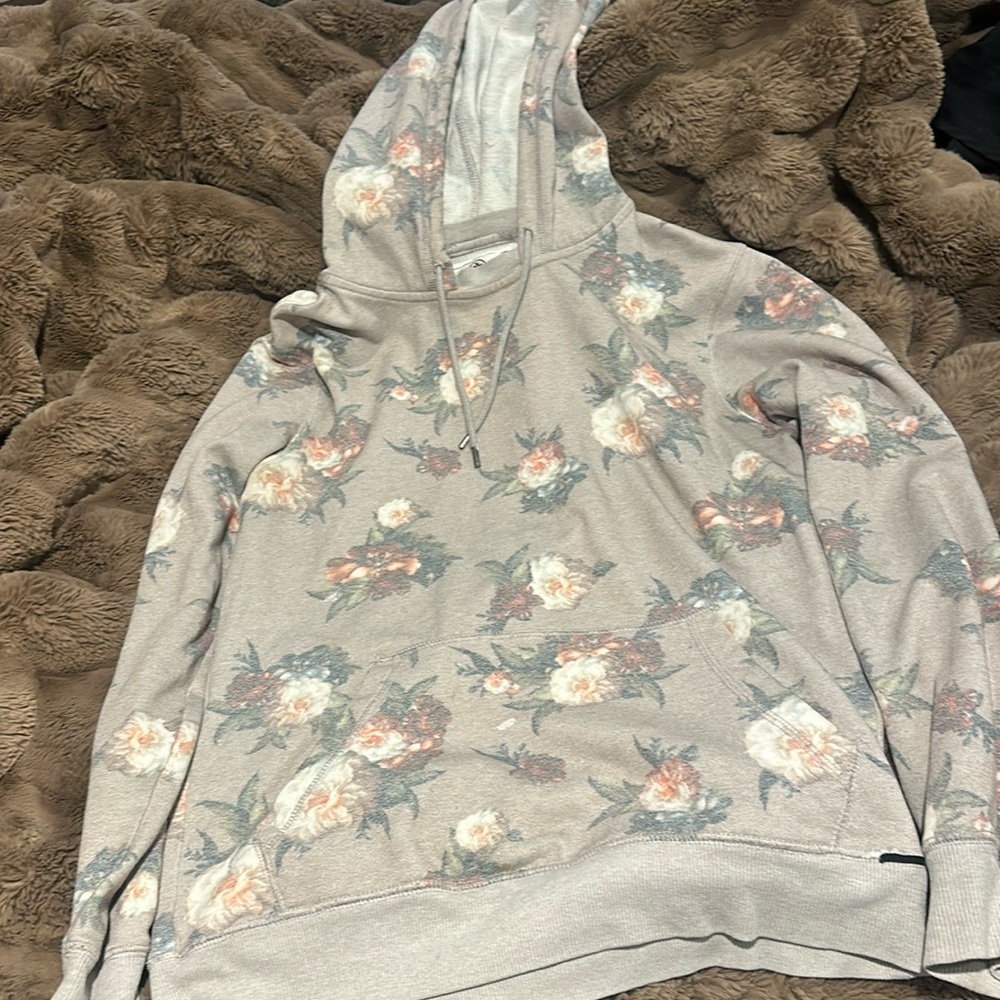 On The Byas Floral Print Light Weight Sweatshirt Hoodie Women's S
